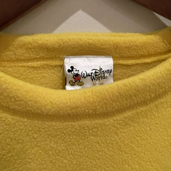 Vintage Walt Disney World Yellow Embroidered Logo Fleece Sweatshirt Womens Small - Picture 3 of 5